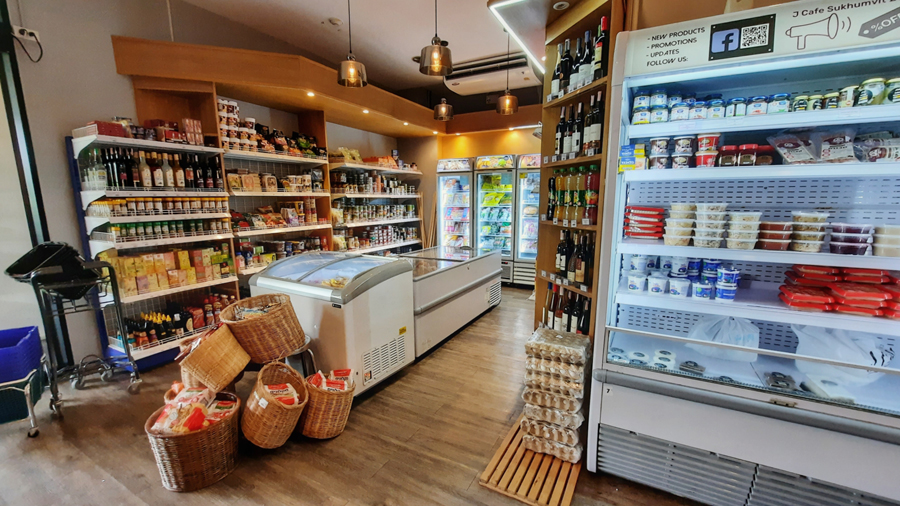 Israeli groceries on display at J cafe, Kosher restaurant located in Sukhumvit 20, Bangkok