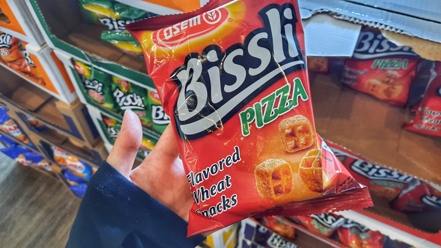 Bissli snack sold at J cafe, Kosher restaurant located in Sukhumvit 20, Bangkok