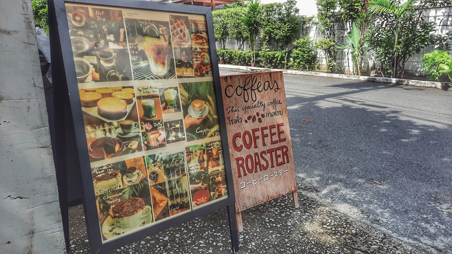 The signage of Coffeas cafe, Bangkok